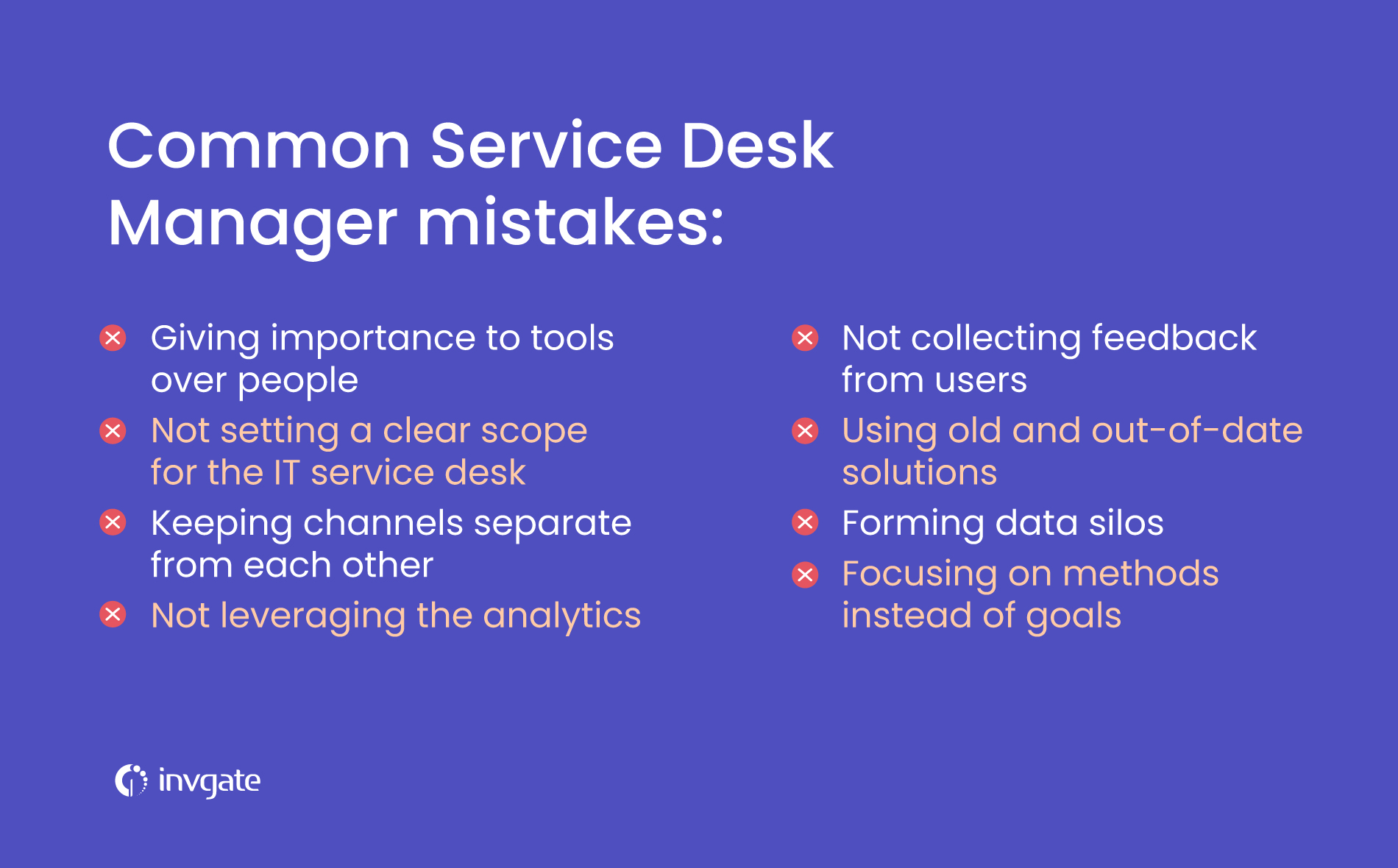 Common service desk manager mistakes