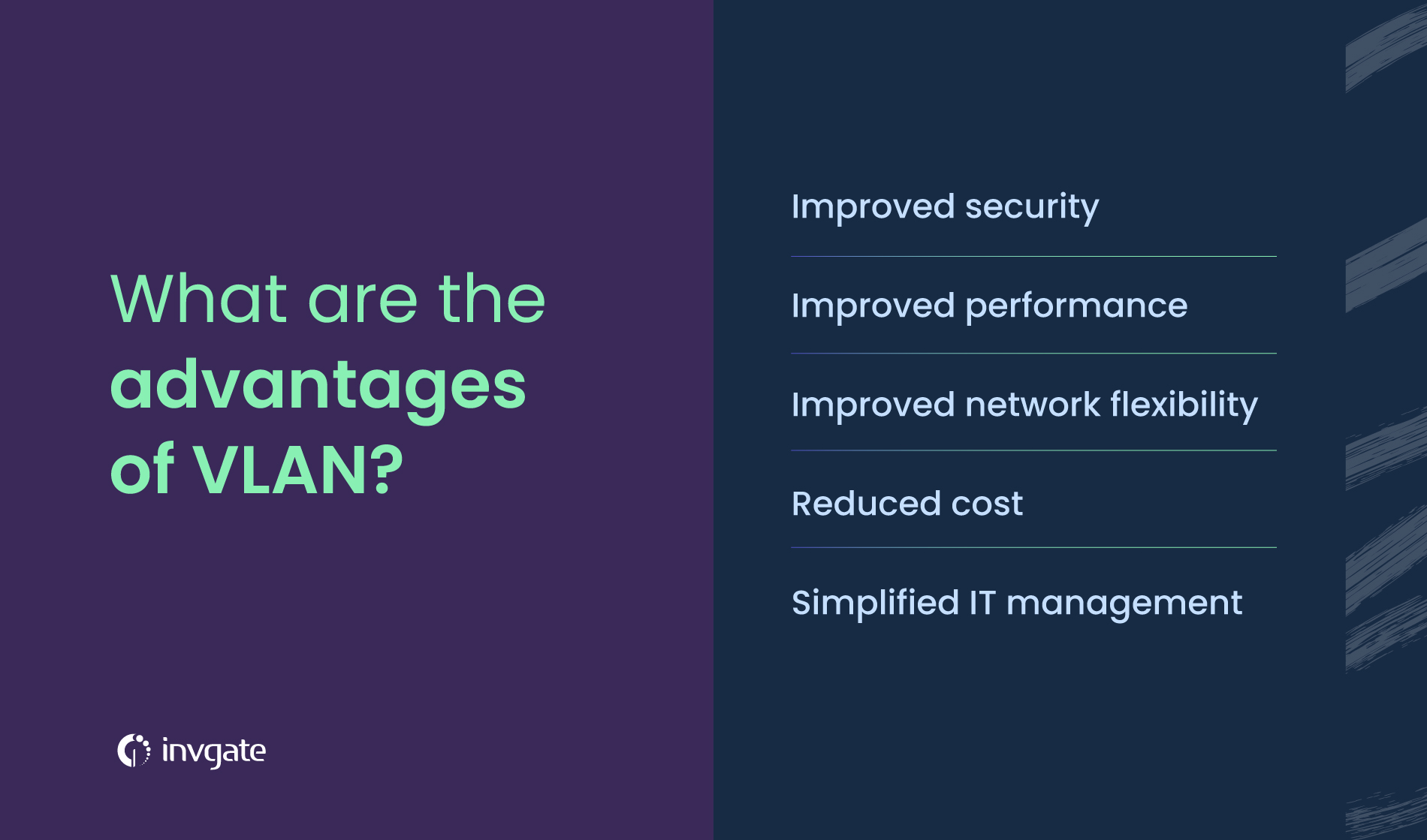 5 advantages of VLAN.