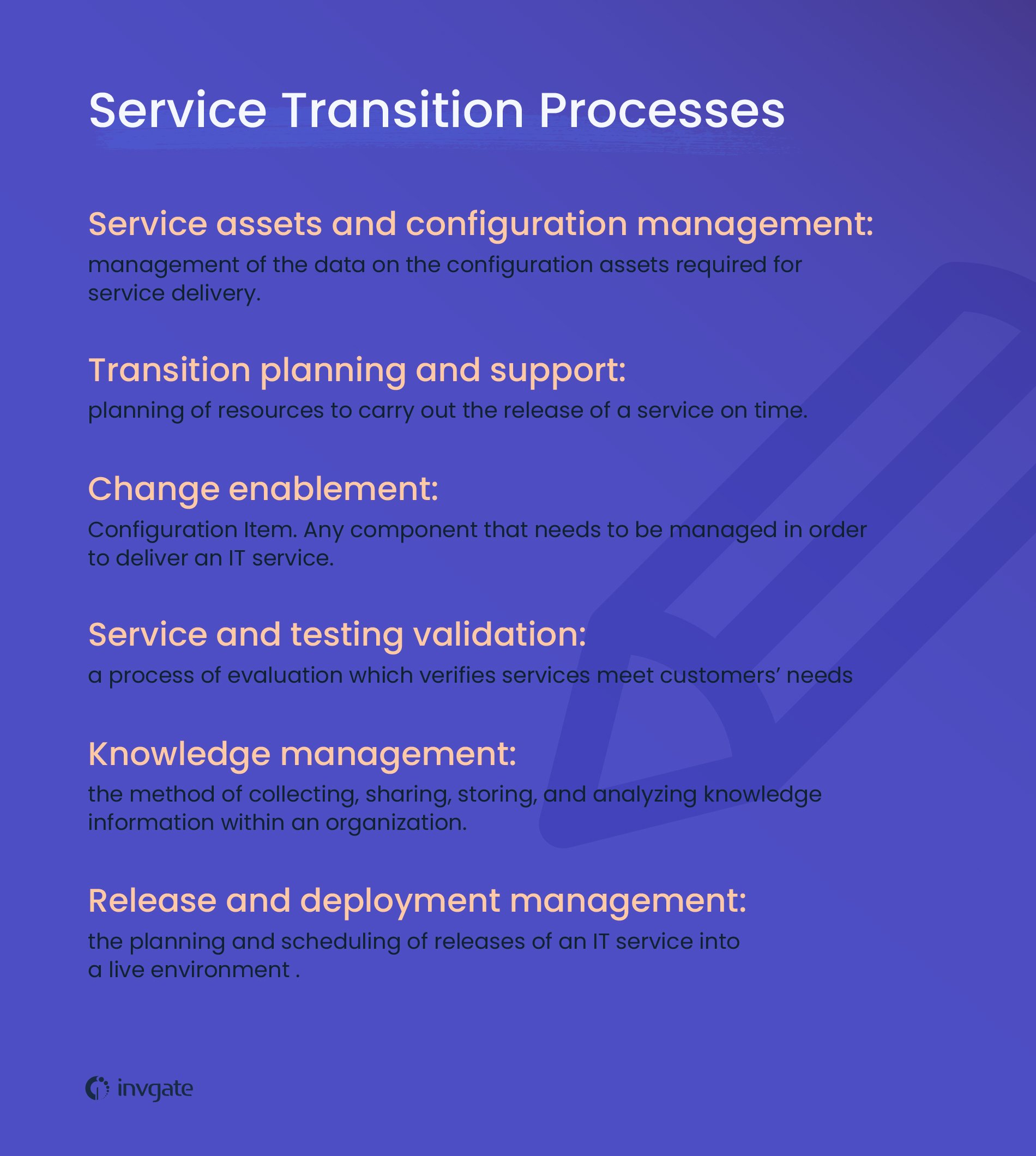 ITIL service transition processes