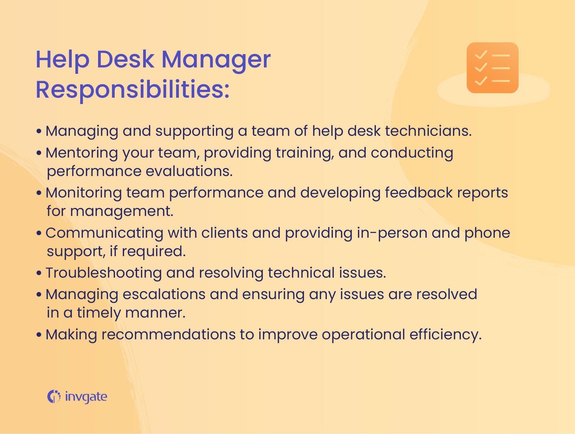 Help desk manager responsibilities
