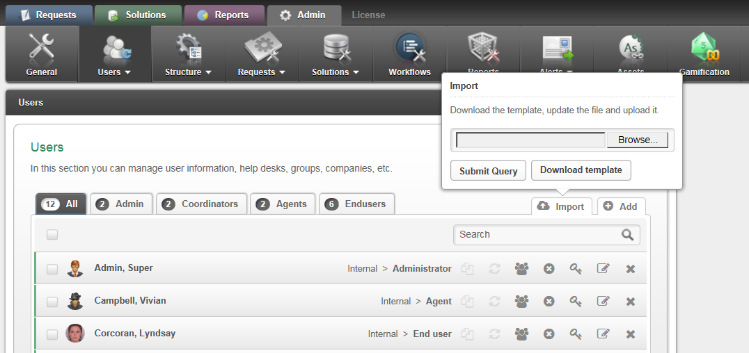 Service Desk Import User