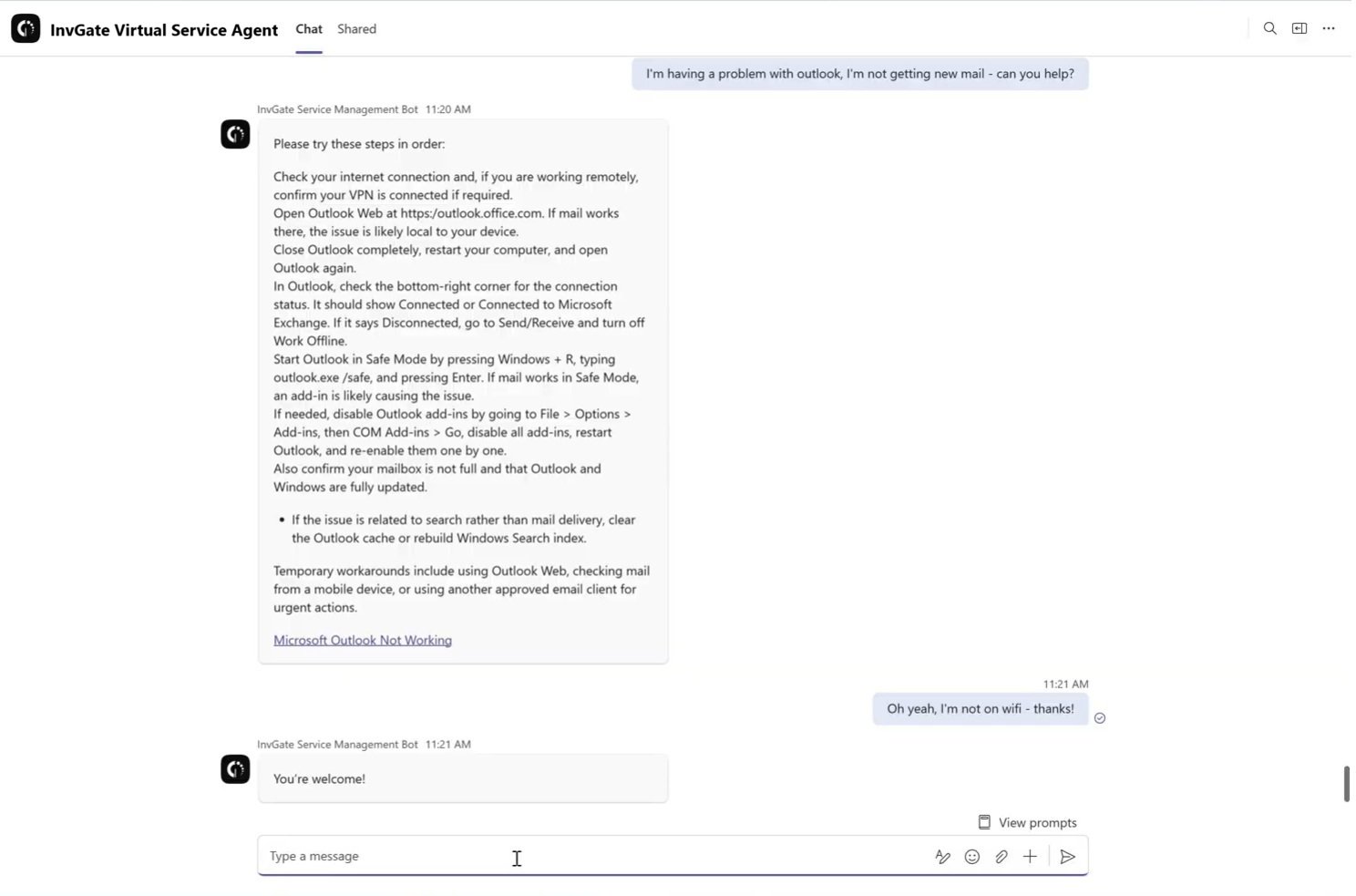 InvGate-Virtual-Service-Agent-Teams-Example-Answer