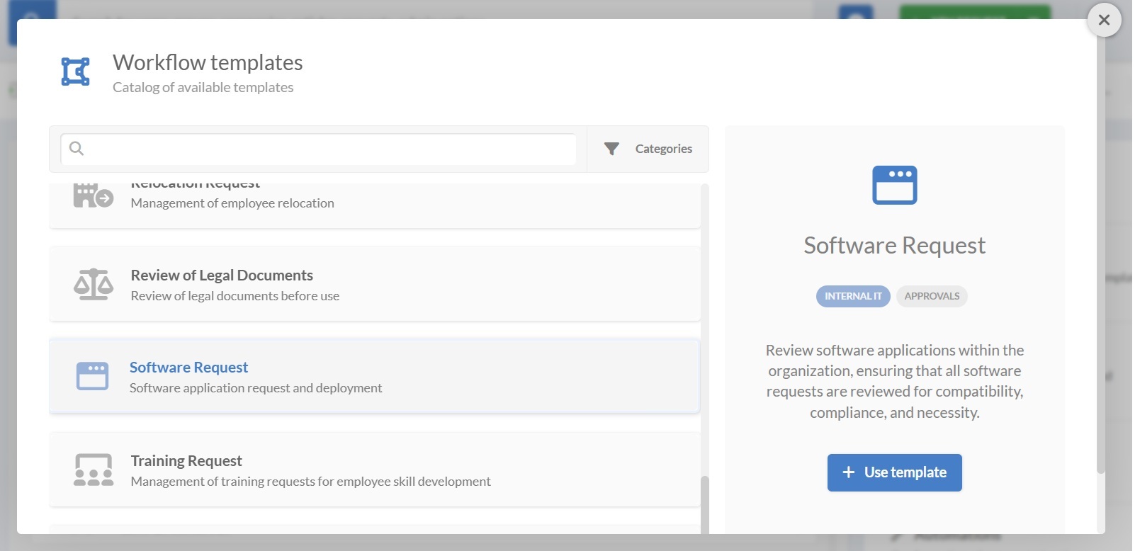 software-request-workflow-template-library