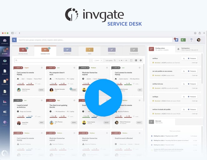 InvGate Service Desk is an on-premise and cloud-based service desk software that offers a complete set of ITIL-aligned features to help you streamline your ITSM processes.