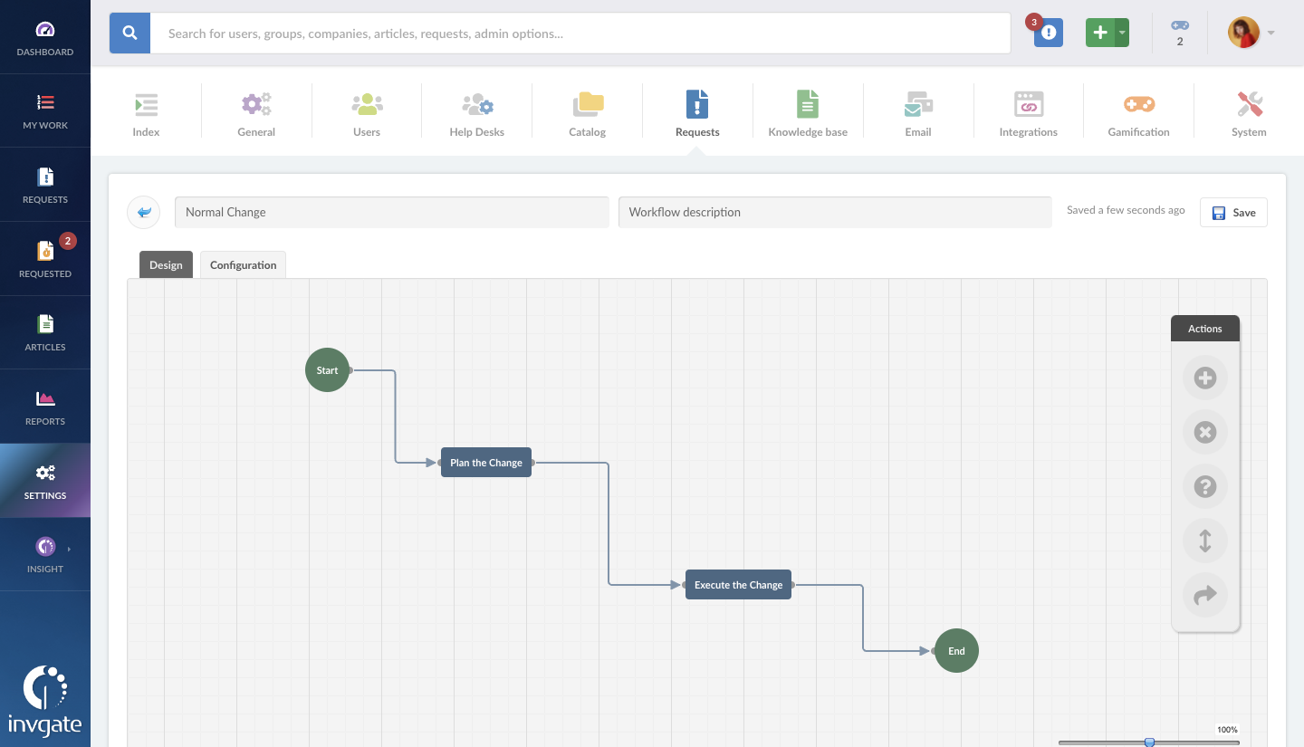 easy workflow planning with InvGate Service Desk