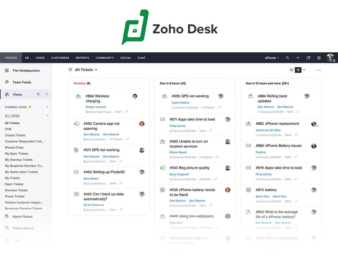 Zoho Desk is a cloud-based help desk software that offers an agent-based and self-service customer support solution on one platform.