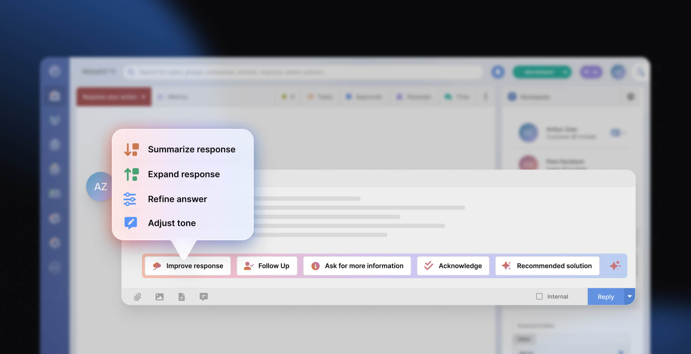 Example of the first layer of AI adoption in ITSM within InvGate Service Management.