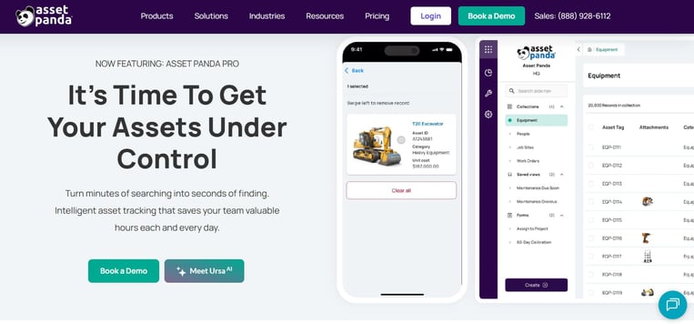 Screenshot of homepage of Asset Panda captured in October, 2025.
