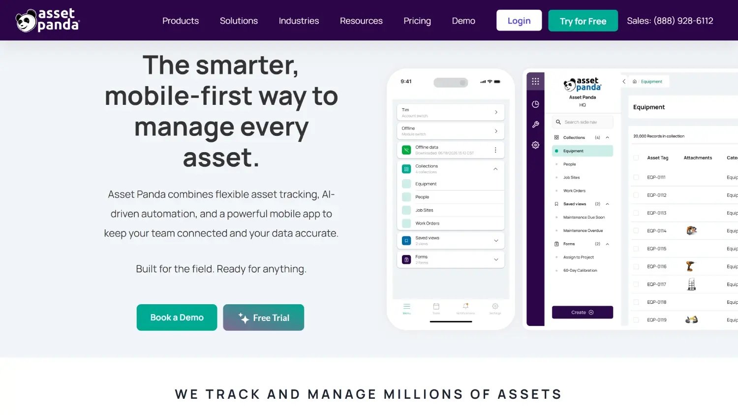 Asset Panda website screenshot.