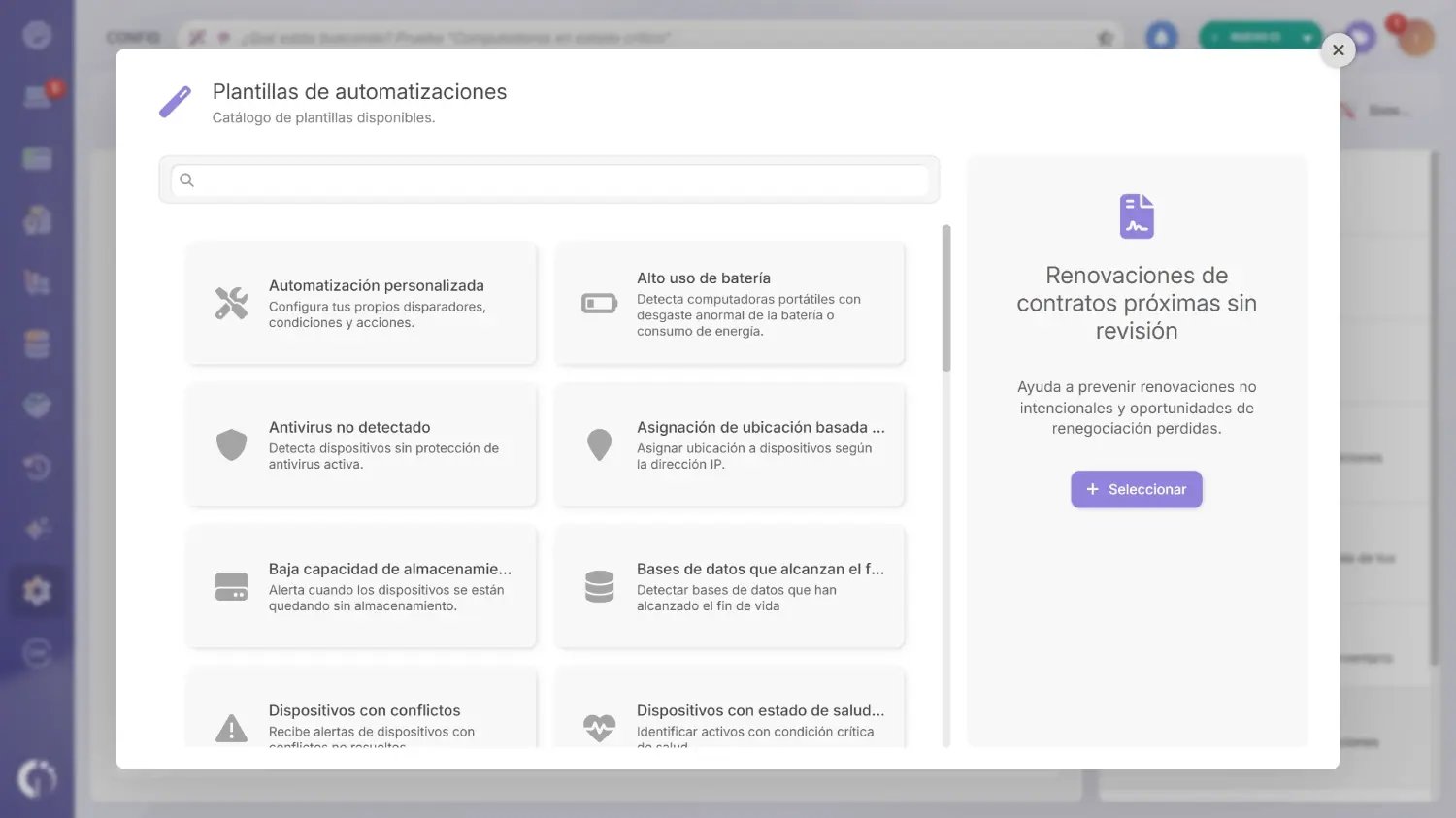 Crea una automatización para la Gestión de Contratos en InvGate Asset Management. 