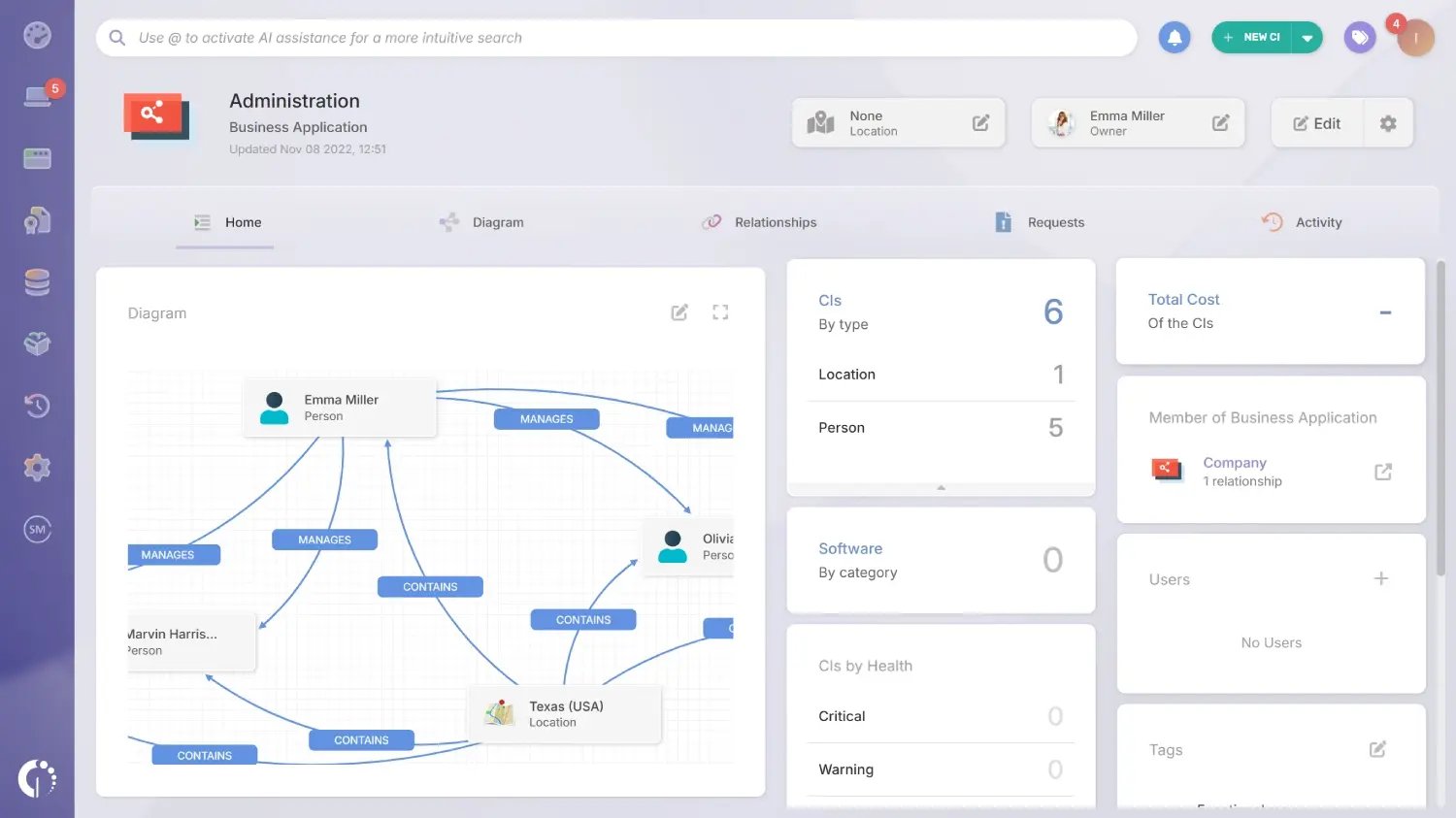 CMDB in InvGate Asset Management.