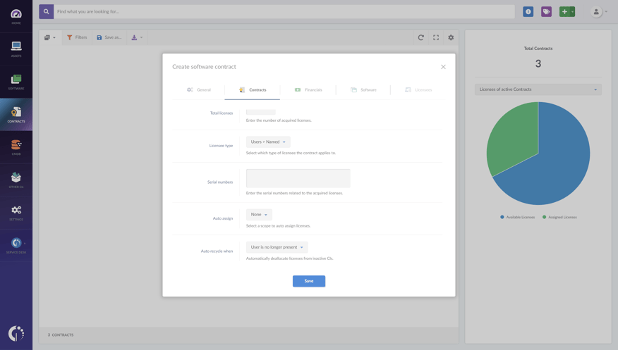 Create contracts for K12 schools with InvGate Asset Management.