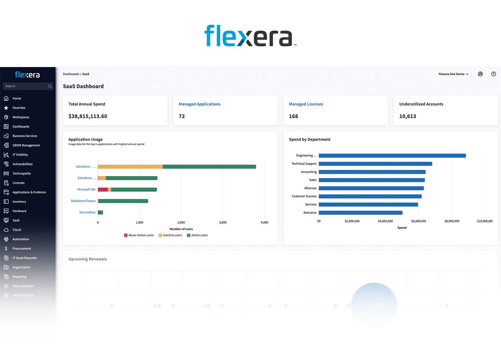 Example of Flexera's interface.