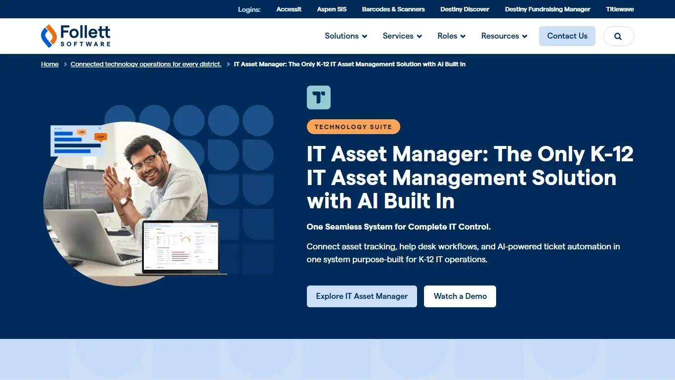 Follett IT Asset Manager interface.