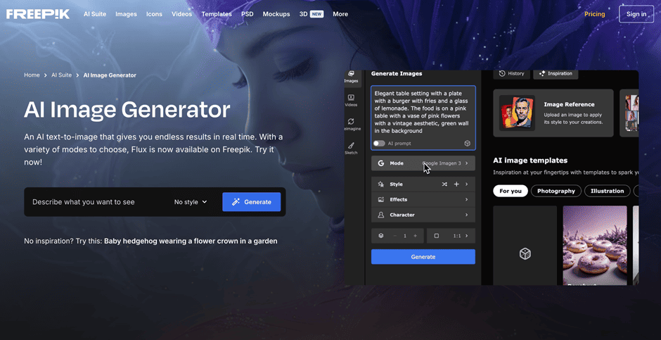 Freepik AI Image Generator.