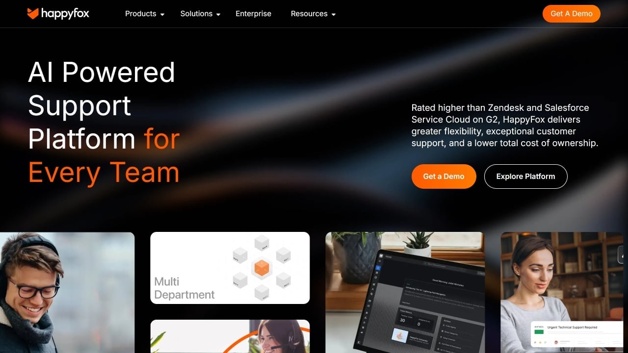 Captura de pantalla de HappyFox.