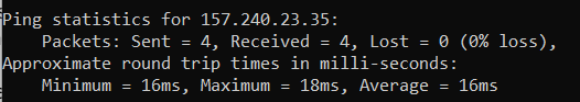 How to read a ping test: The last few lines show the statistics for the entire ping command.
