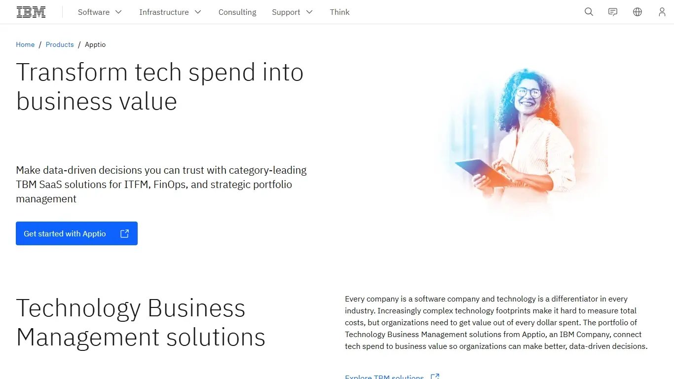 IBM Apptio ITFM software website.
