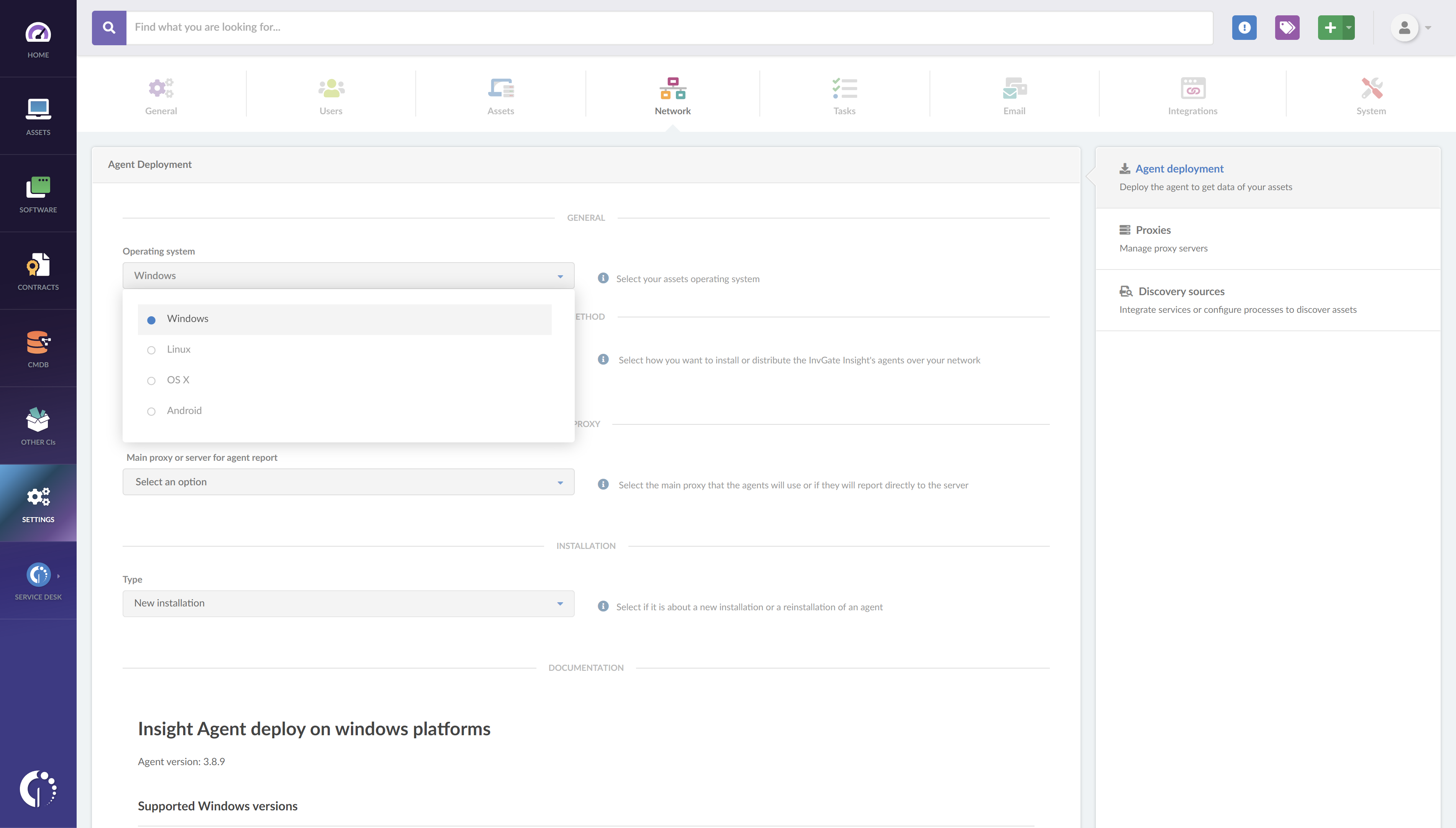 How to get a unified IT asset inventory with InvGate Insight: install an agent in your devices.