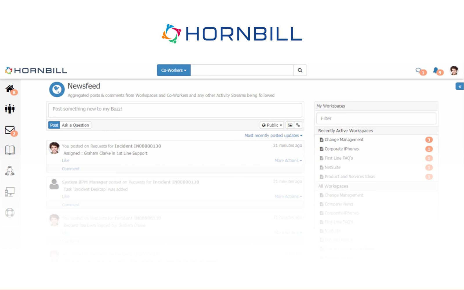Ejemplo de interfaz de Hornbill.