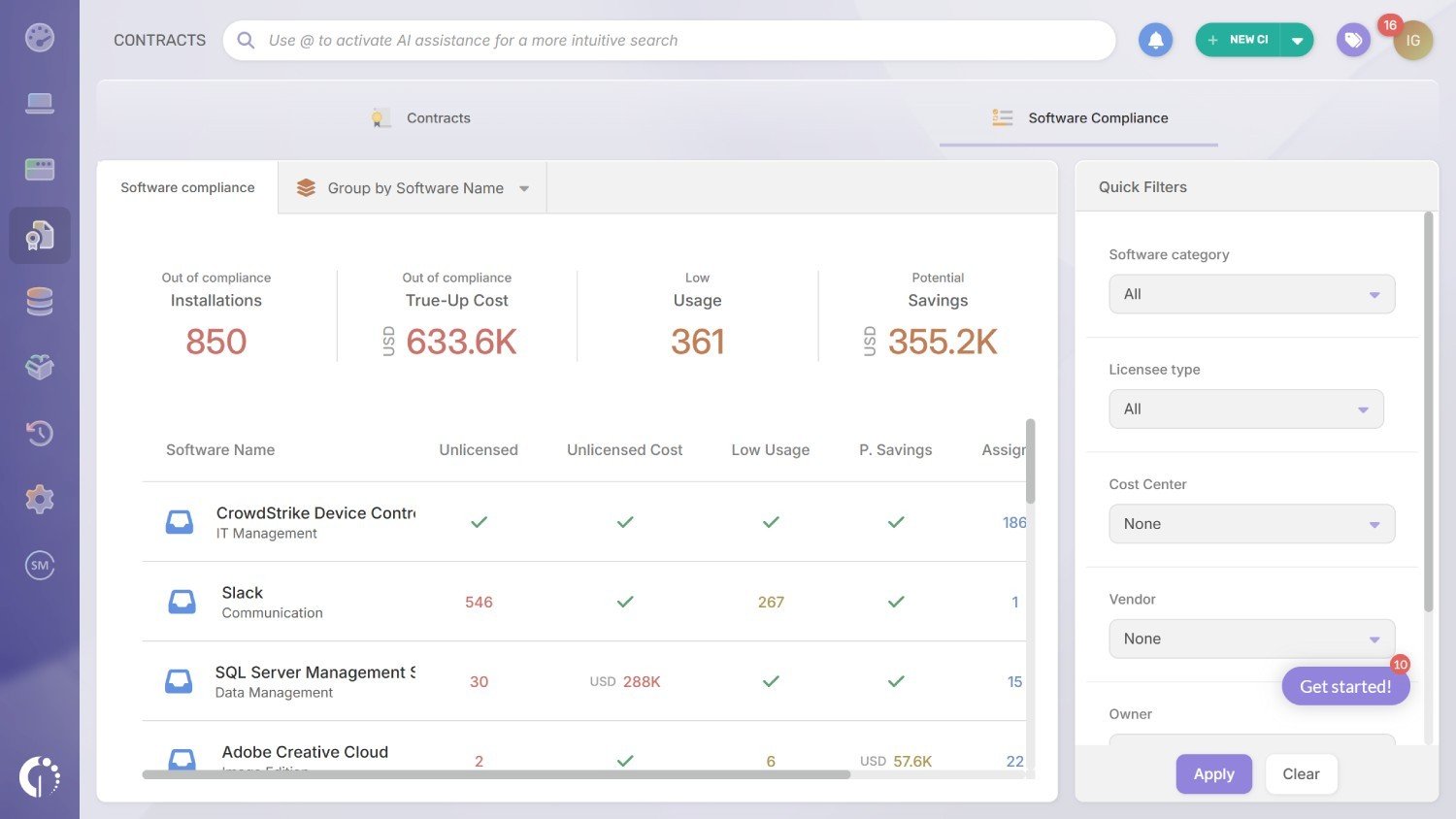 invgate-asset-management-software-compliance-module-screenshot