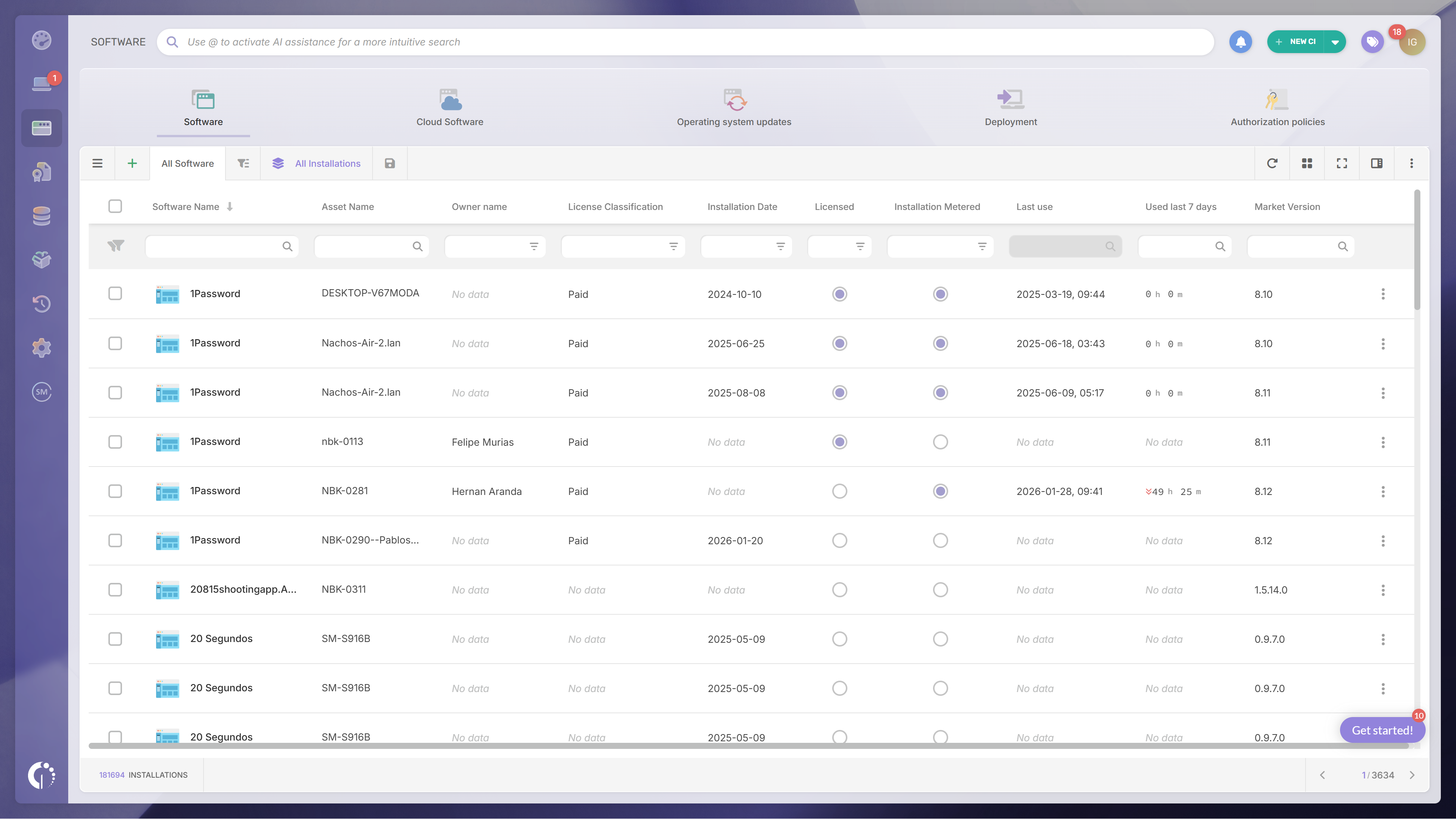 Invgate Asset Management Software Explorer.