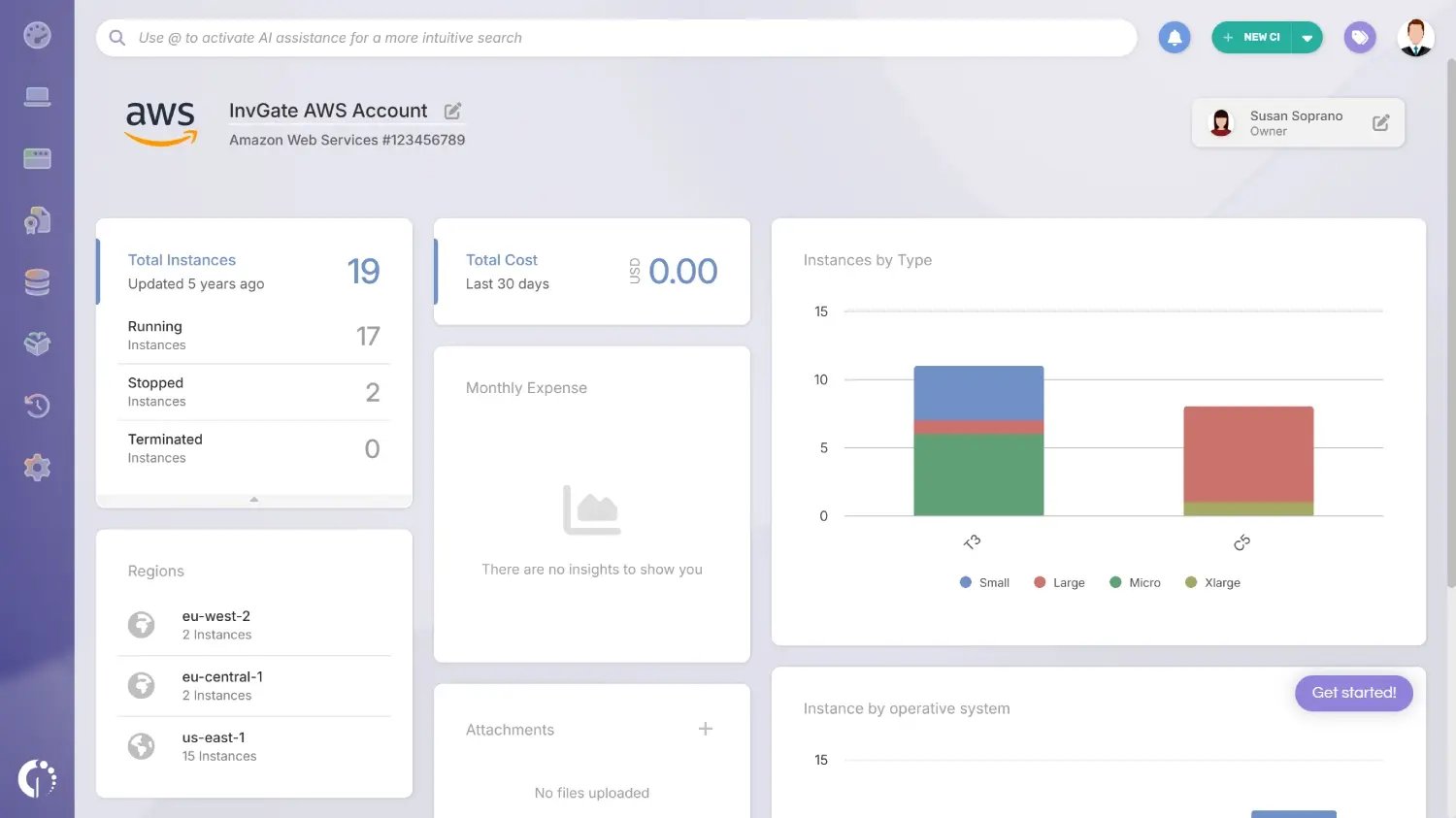 AWS account in InvGate Asset Management.