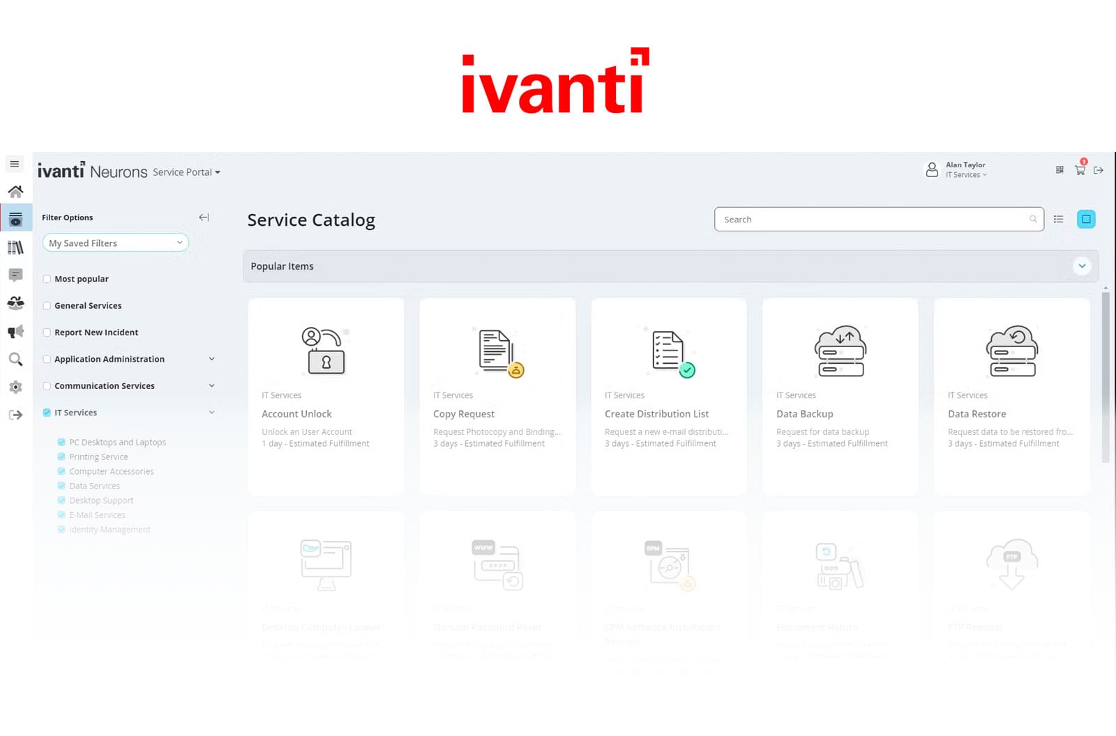 Example of Ivanti's interface.