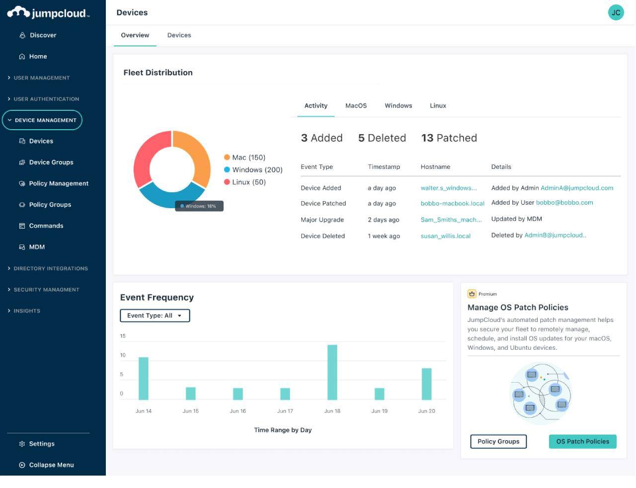 JumpCloud interface.