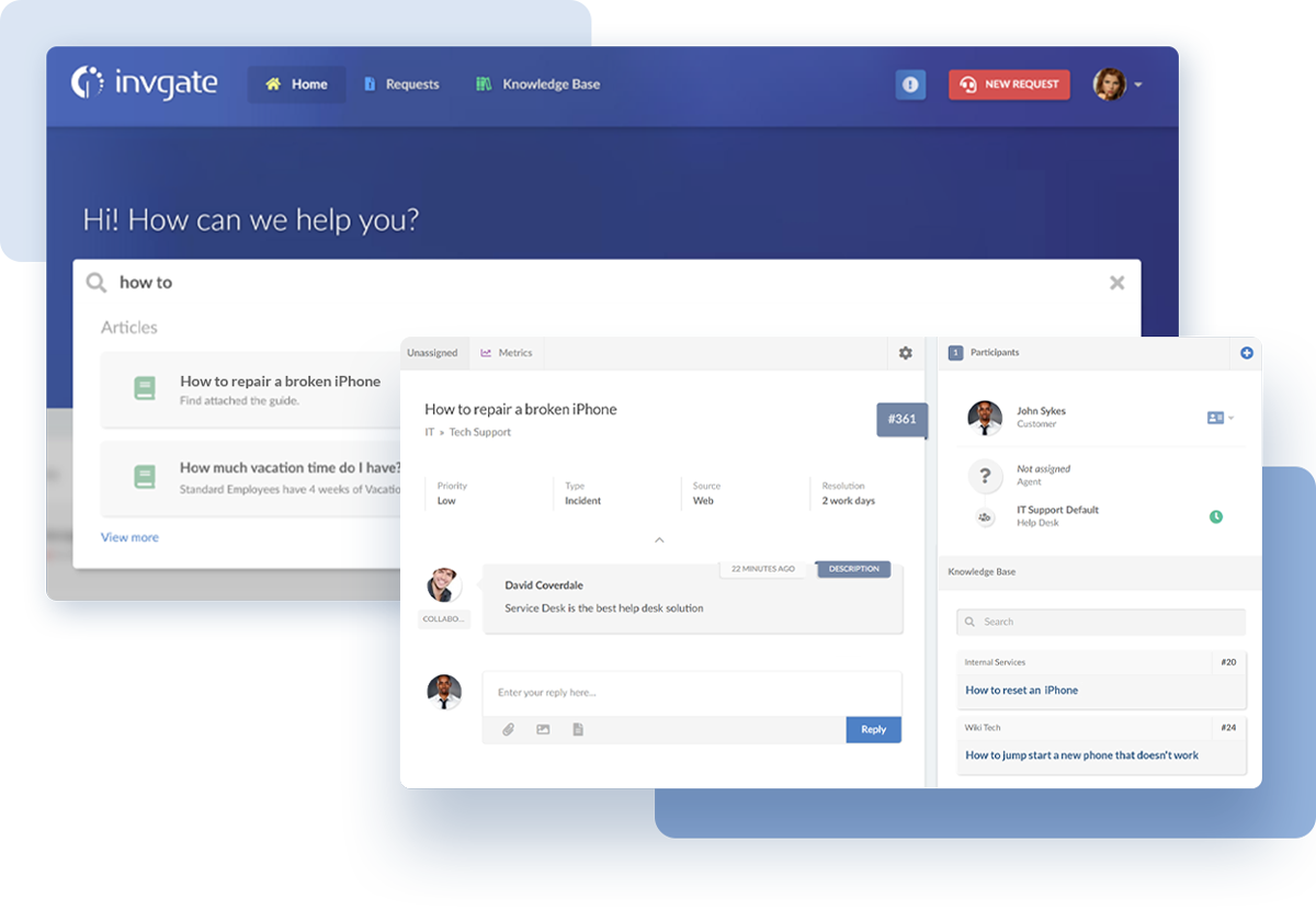 InvGate Service Desk knowledge base articles