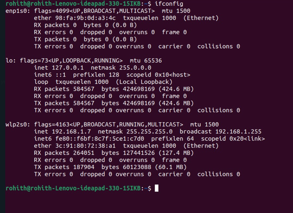 ifconfig is a tool used to determine the TCP/IP network configuration of Linux systems.