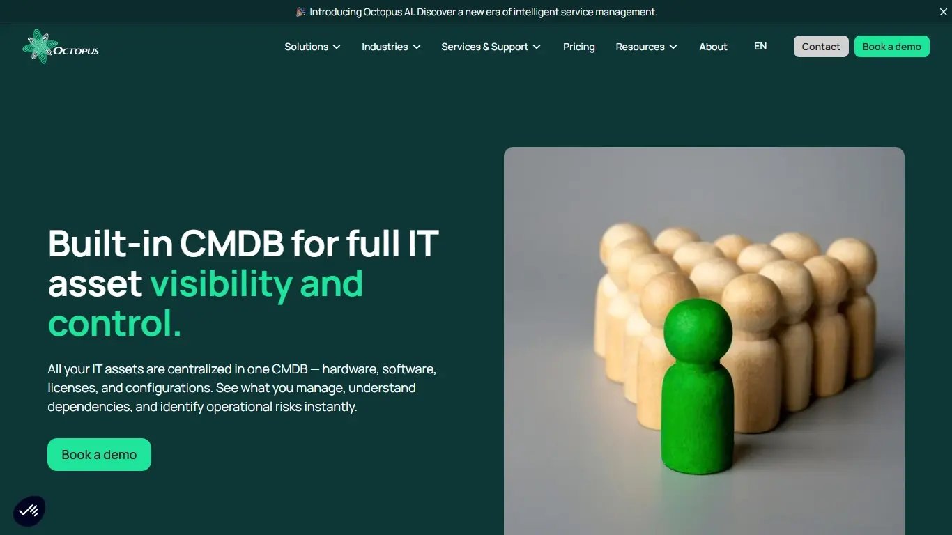 Screenshot of the Octopus website.