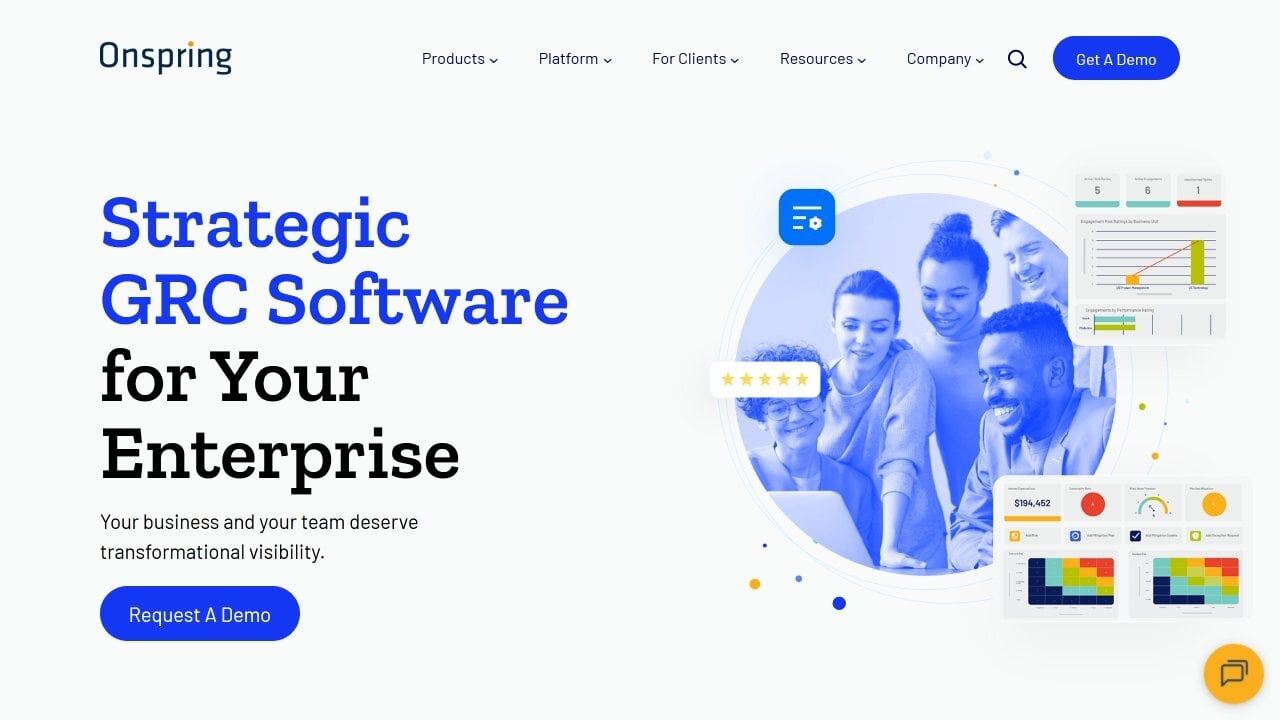 Onspring website screeshot.