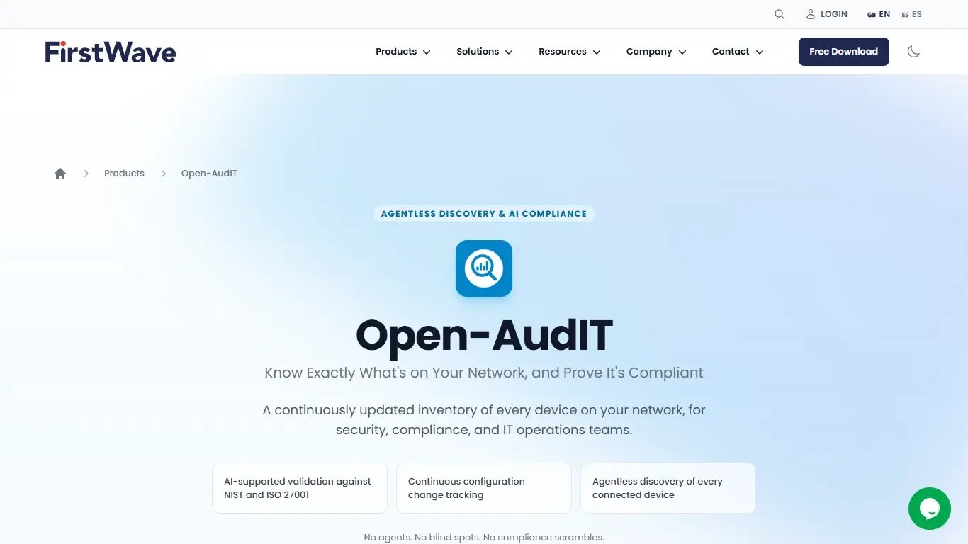 Open-AudIT network discovery and IT inventory interface.