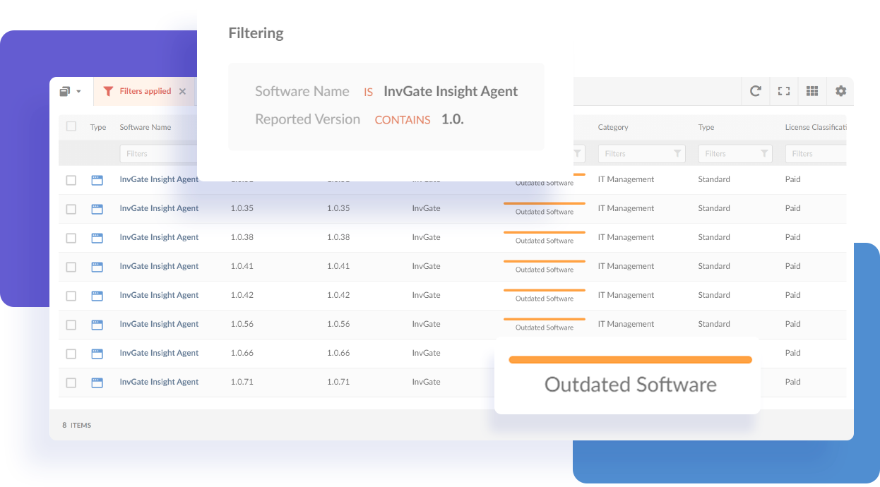 software license monitoring through InvGate Insight