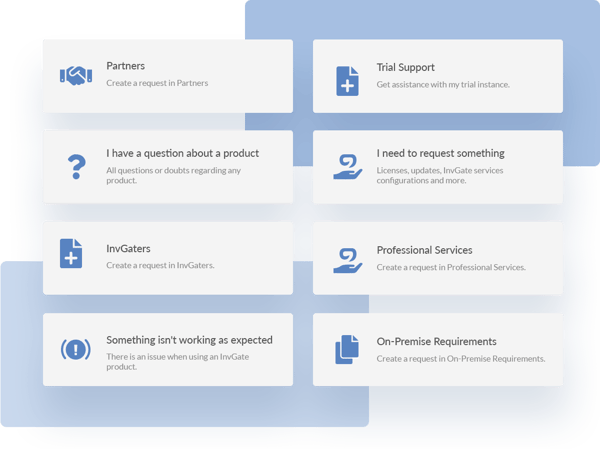 InvGate Service Desk service catalog example.
