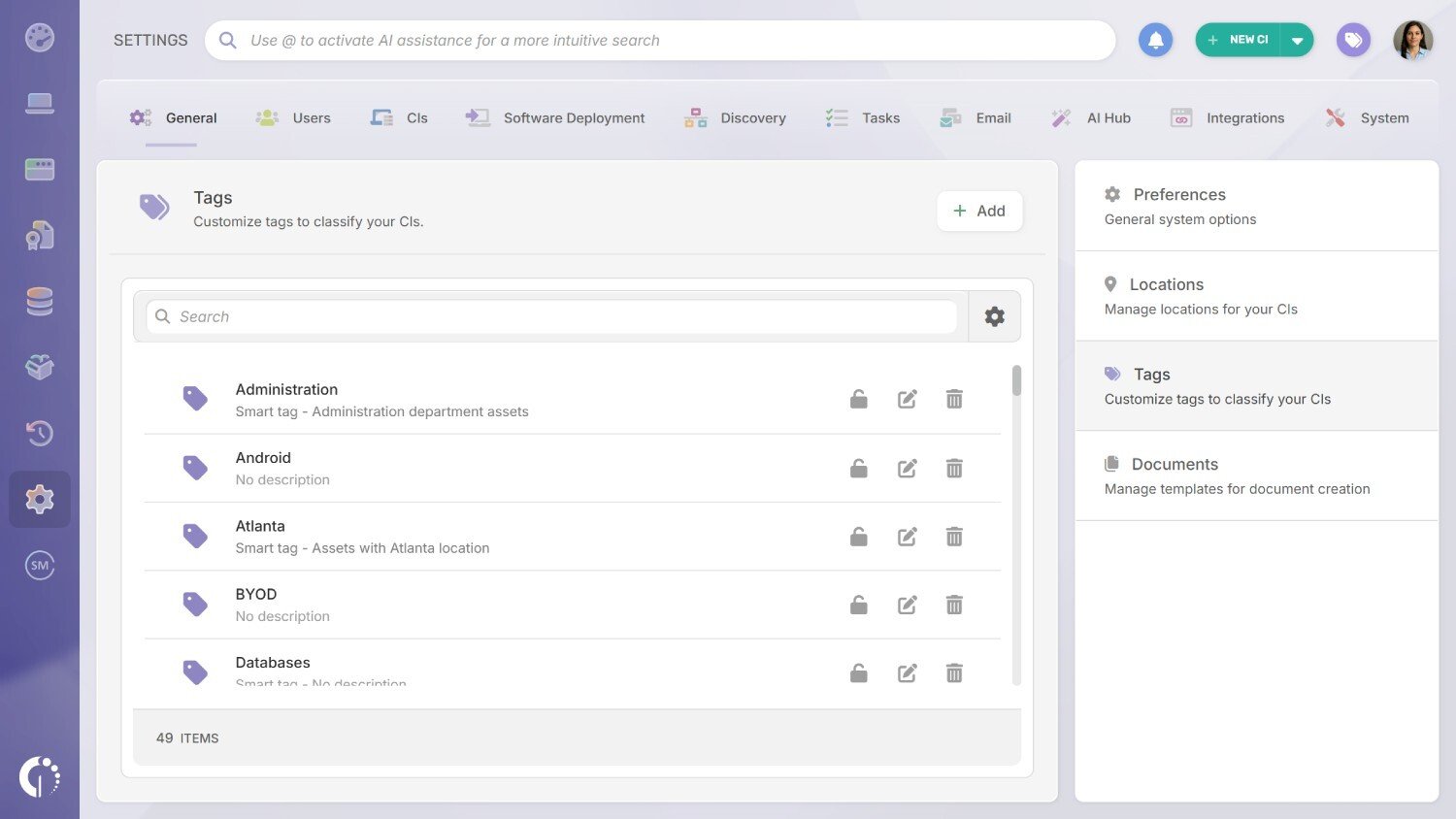 InvGate Asset Management Smart Tags.