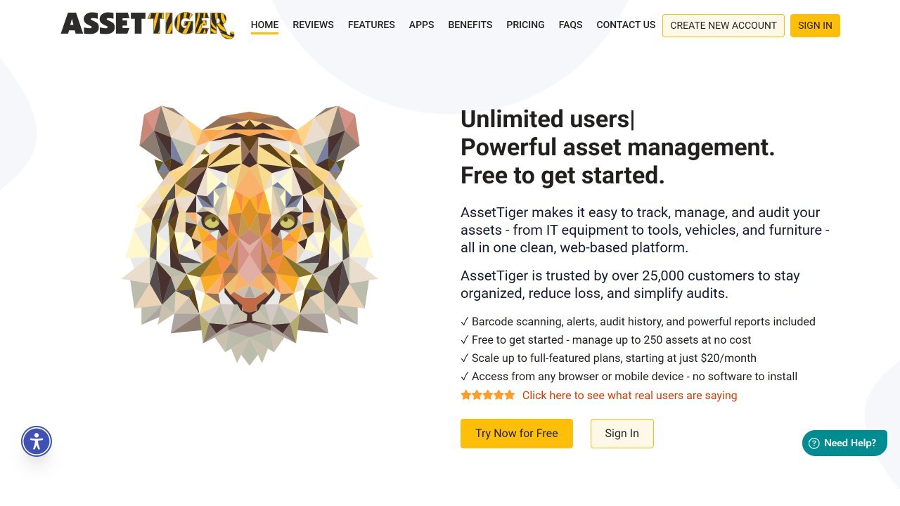 AssetTiger's interface.