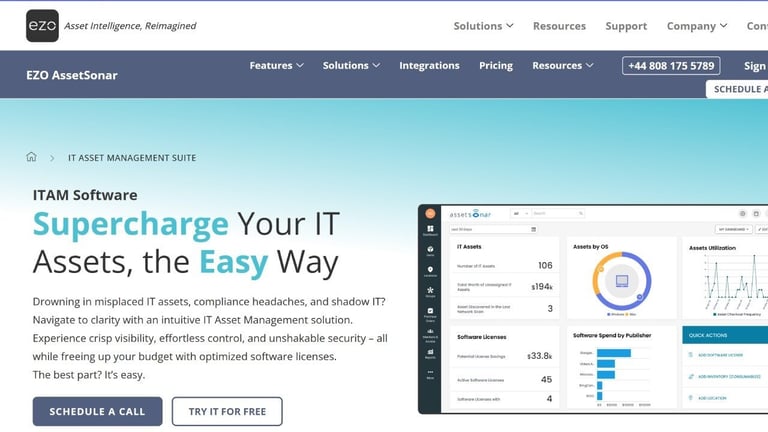 Captura de pantalla del sitio web de AssetSonar.