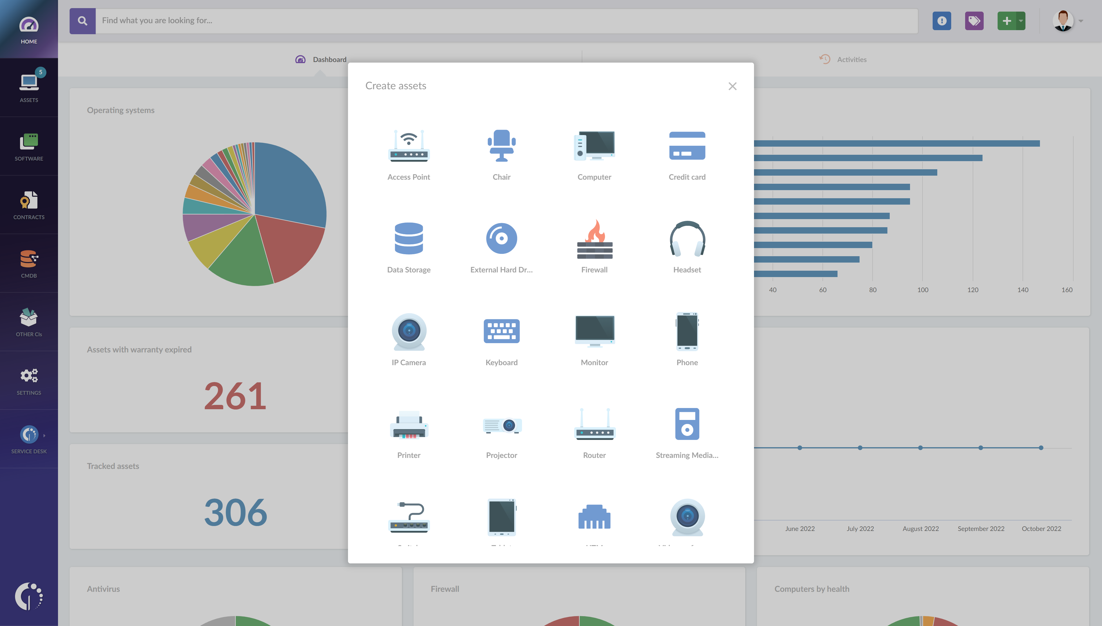 How to get a unified IT asset inventory with InvGate Insight: create assets manually.