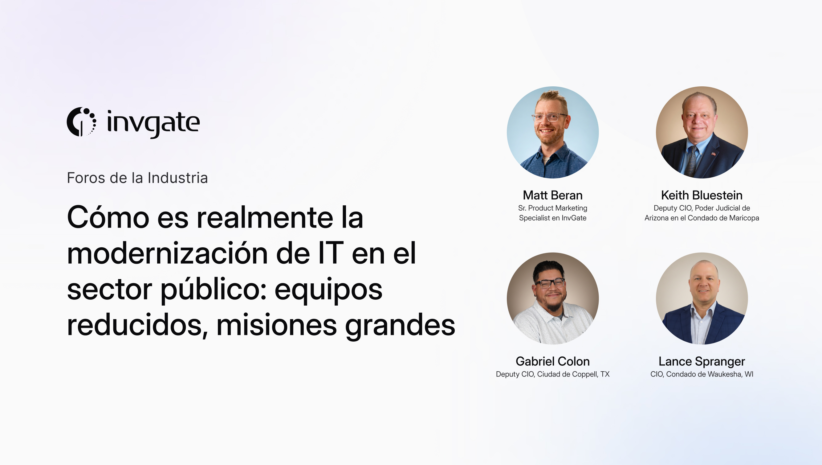 Foro de Industria de InvGate: sector público.